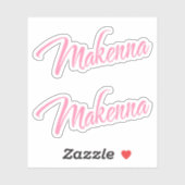 Makenna Nom décoratif en rose x2 Sticker (Feuille)