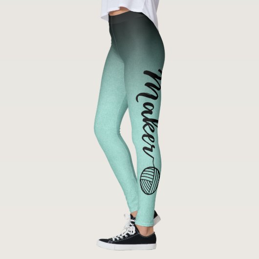 Maker Black & Mint Ombre Yarn & Crafts Leggings (Links)