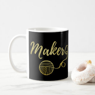 Maker ・ Garens en ambachten Typografie Faux Gold Koffiemok