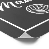 Maker Yarn + Crafts Typografie Donker Poster (Hoek)