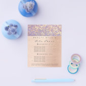 Makeup artiest Glitter Gold Price List Paars Flyer (Enkel)