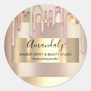 Makeup artiest koopt Roos Gold Powder Ronde Sticker