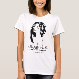 Makeup artiest Woman Face long eyelashes branding T-shirt