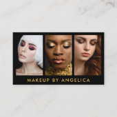 Makeup Artist 3 Foto Gold Visitekaartje (Voorkant)