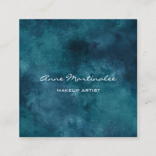 Makeup Artist Abstract Blue Square Visitekaartje