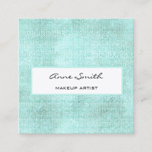 Makeup Artist Aqua Glitter Diamond Vierkante Visitekaartje