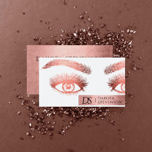 Makeup Artist Beauty Professional Trendy Coral Visitekaartje