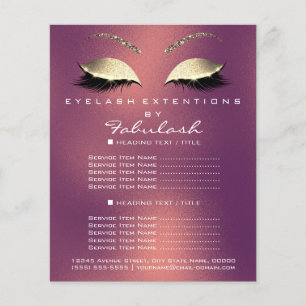Makeup Artist Beauty Salon Gold Glitter Flyer Roos