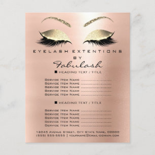 Makeup Artist Beauty Salon Gold Glitter Flyer Roze