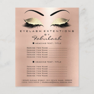Makeup Artist Beauty Salon Gold Glitter Flyer Roze