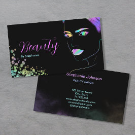 Makeup Artist Beauty Salon Holographic Glitter Visitekaartje