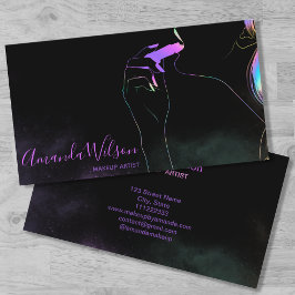 Makeup Artist Beauty Salon Holographic Glitter Visitekaartje