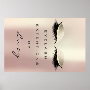 Makeup Artist Beauty Salon Lashes Eyes Roos Gold Poster