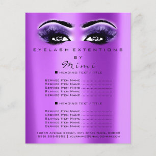 Makeup Artist Beauty Salon Lashes Flyer Paars