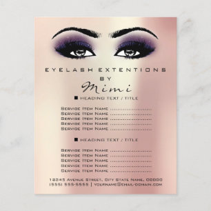 Makeup Artist Beauty Salon Lashes Flyer Pink Viole