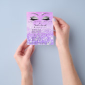 Makeup Artist Beauty Salon Silver Glitter Lavanda3 Flyer (Hand)