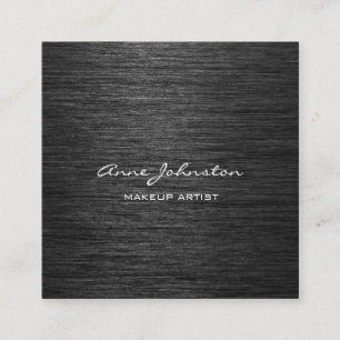 Makeup Artist Black, geborsteld metaal Vierkante Visitekaartje