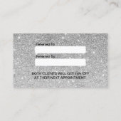 Makeup Artist Black Glitter Lips Silver Reference Aanbevelingskaartje (Achterkant)