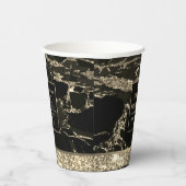 Makeup Artist Black Gold Marble Paper Cup Papieren Bekers (Rechts)