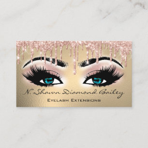 Makeup Artist Blue Eyelash Roos Gold Visitekaartje