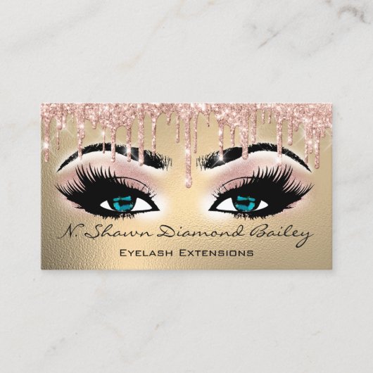 Makeup Artist Blue Eyelash Roos Gold Visitekaartje (Voorkant)