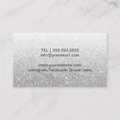 Makeup Artist Chic Blue Lips Modern Silver Glitter Visitekaartje (Achterkant)