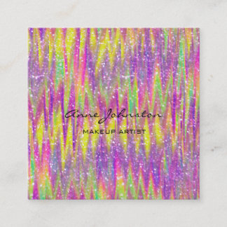 Makeup Artist Colorful Glitter en Sparkle Vierkante Visitekaartje