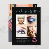 Makeup Artist Comp Card Briefkaart (Voorkant / Achterkant)