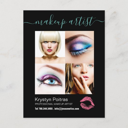 Makeup Artist Comp Card Briefkaart (Voorkant)