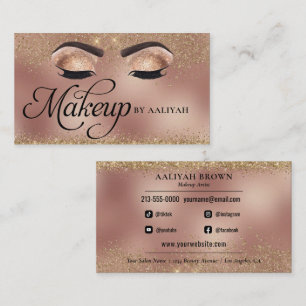 Makeup Artist Copper Gold Glam Beauty Salon Visitekaartje