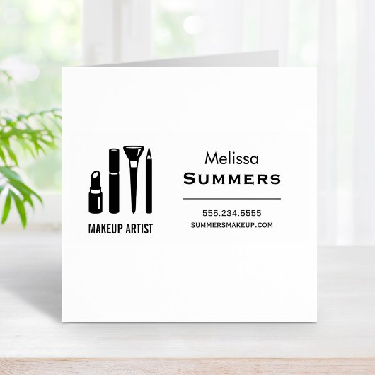 Makeup Artist Cosmetics Lipstick Mascara Adres Rubberstempel