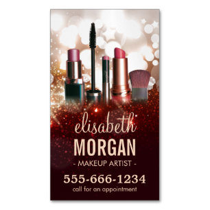 Makeup Artist Cosmetoloog Shiny Glitter Sparkle Magnetisch Visitekaartje