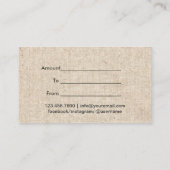 Makeup Artist  Damask Gift Certificaten (Achterkant)