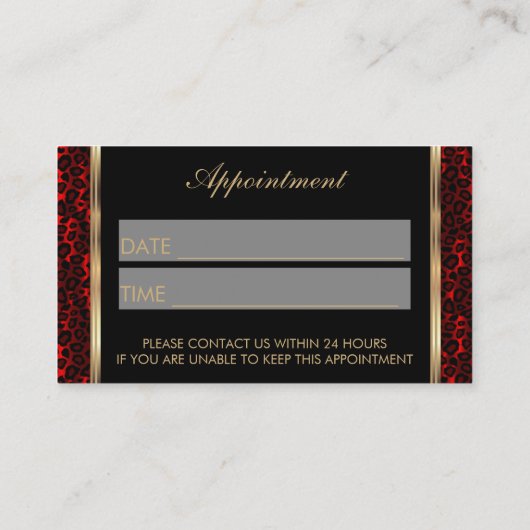 Makeup Artist - Donkerrood Afsprakenkaartje (Achterkant)