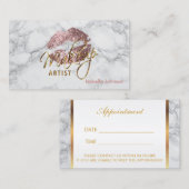 Makeup Artist Dusty Roos Benoeming Afsprakenkaartje (Voorkant / Achterkant)