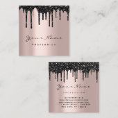 Makeup Artist Event Planner Black Drift Influencer Vierkante Visitekaartje (Voorkant / Achterkant)