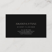 Makeup Artist Event Planner Black Silver Glitter Visitekaartje (Achterkant)