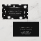 Makeup Artist Event Planner Black Silver Stars Visitekaartje (Voorkant / Achterkant)