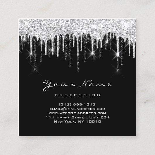 Makeup Artist Event Planner Grey Black Drivers Vierkante Visitekaartje (Achterkant)