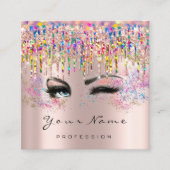 Makeup Artist Event Planner Holograaf Unicorn Lash Vierkante Visitekaartje (Voorkant)