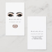 Makeup Artist Eye Lashes Glitter Eyebrow Lip Peach Visitekaartje (Voorkant / Achterkant)