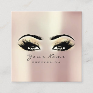 Makeup Artist Eyebrow Eye Lash Champaigne Square Vierkante Visitekaartje