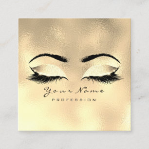 Makeup Artist Eyebrow Eye Lash Glitter Gold Waxing Vierkante Visitekaartje
