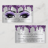 Makeup Artist Eyebrow Eyelash Silver Grey Paars Visitekaartje (Voorkant / Achterkant)