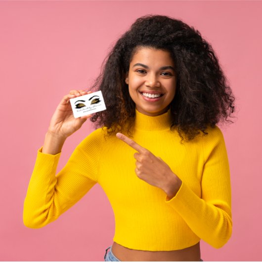 Makeup Artist Eyebrow Lashes Chocolate Black White Visitekaartje