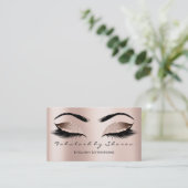 Makeup Artist Eyebrow Lashes Extensi Glitter Pink Visitekaartje (Staand voorkant)