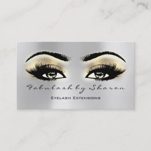Makeup Artist Eyebrow Lashes Extension Brown Gold Visitekaartje
