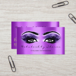 Makeup Artist Eyebrow Lashes Extension Paars Visitekaartje