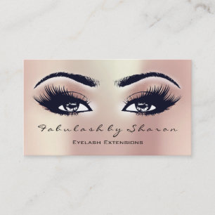 Makeup Artist Eyebrow Lashes Extension Pink Peach Visitekaartje