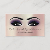 Makeup Artist Eyebrow Lashes Extension Roze Violet Visitekaartje (Voorkant)